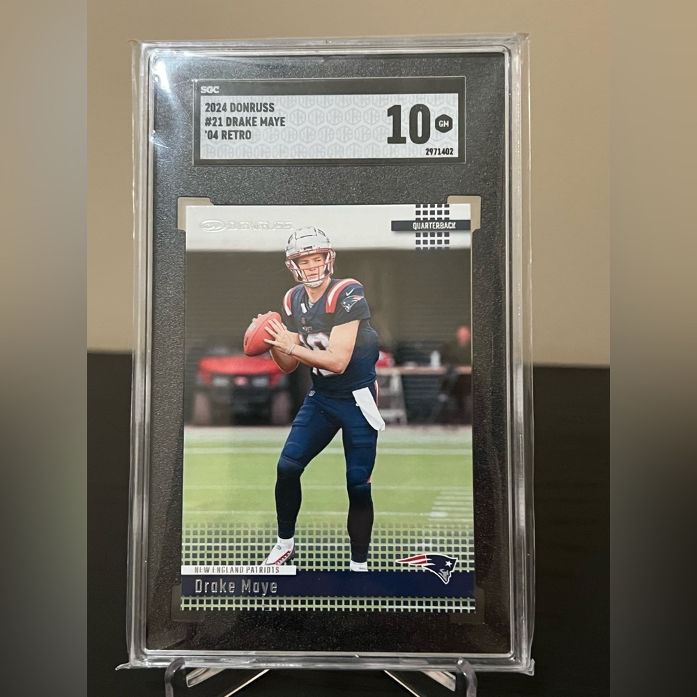 Drake Maye Donruss Retro Rookie RC SGC 10 New England Patriots Super Bowl 🔥💥🏈